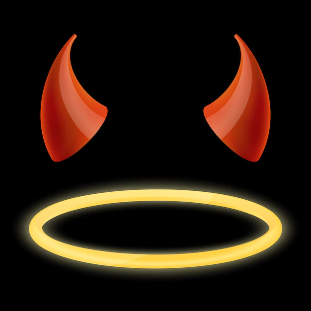 Free Vector | Devil horns and angel halo.