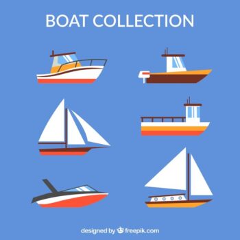 Free Vector | Different boats in flat design