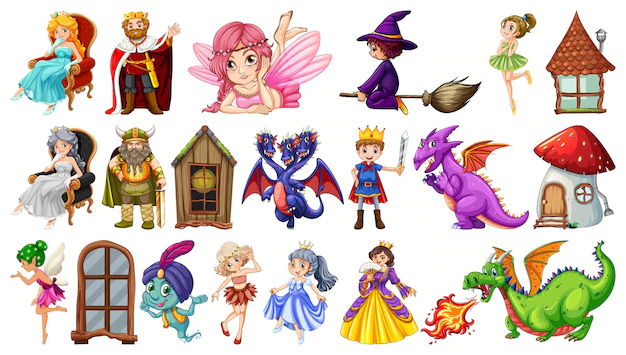 Free Vector | Different characters from fairytale