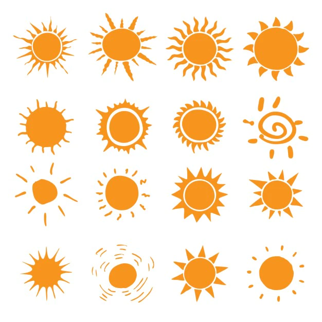 Free Vector | Different kind of sun icons