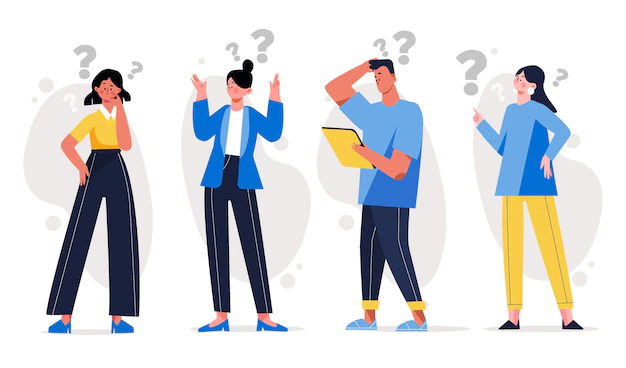 Free Vector | Different people asking questions