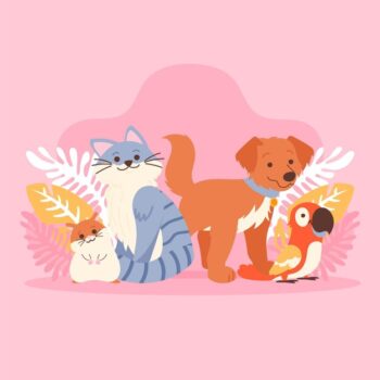 Free Vector | Different pets concept