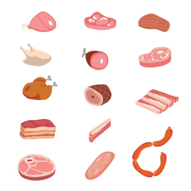 Free Vector | Different pieces of butchery