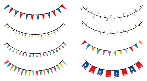 Free Vector | Different s of lights and flags
