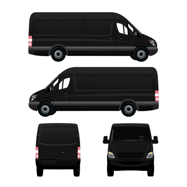 Free Vector | Different sides of a van