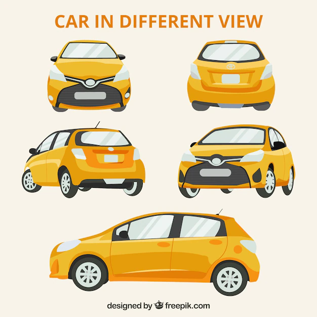 Free Vector | Different views of modern car
