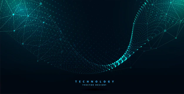 Free Vector | Digital futuristic technology particle wave  design