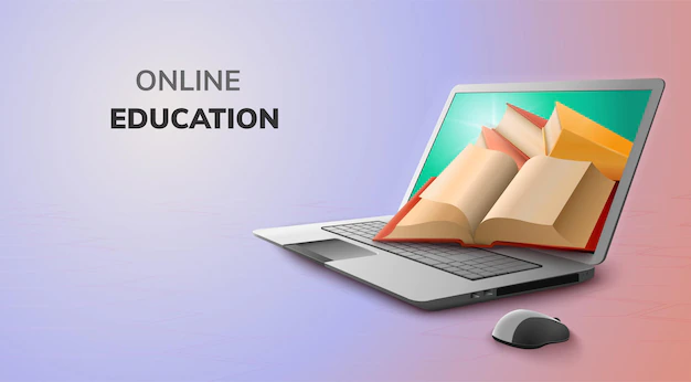 Free Vector | Digital online for education concept and blank space on laptop