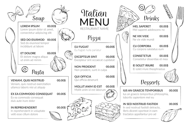 Free Vector | Digital restaurant menu template