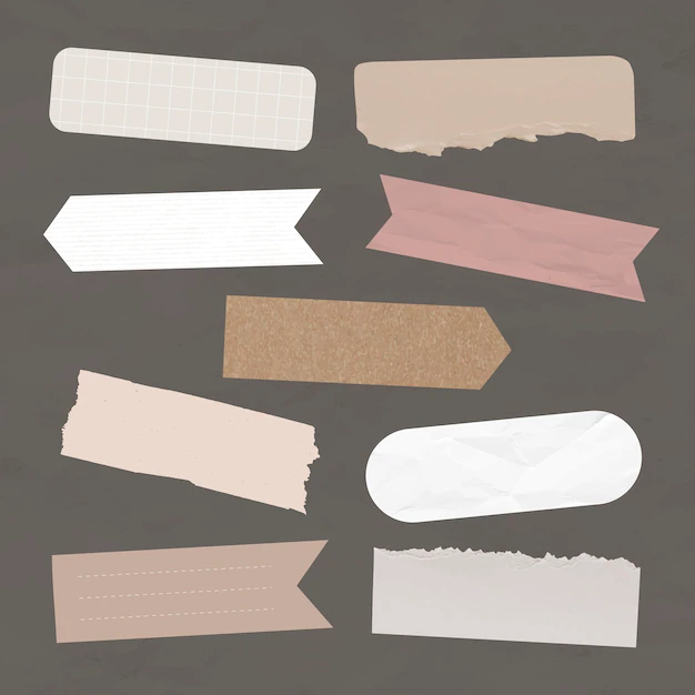 Free Vector | Digital washi tape vector element set, pink digital sticker packs