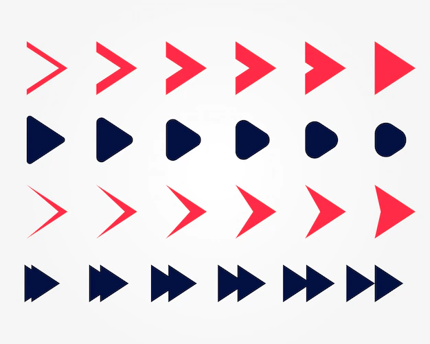 Free Vector | Directional arrow pointers set in two colors