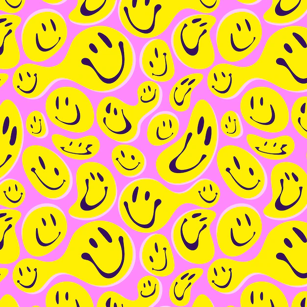 Free Vector | Distorted smile emoticon pattern