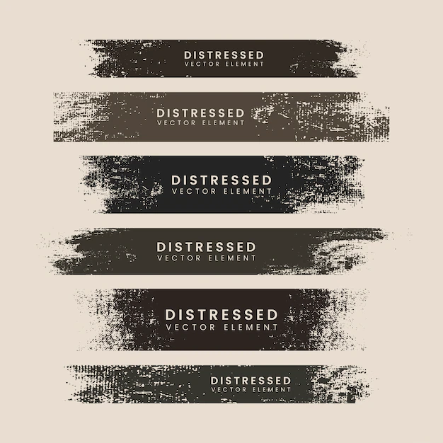 Free Vector | Distressed stroke texture banners
