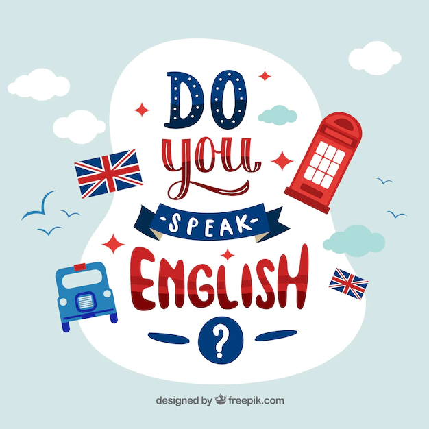 Free Vector | Do you speak english lettering background