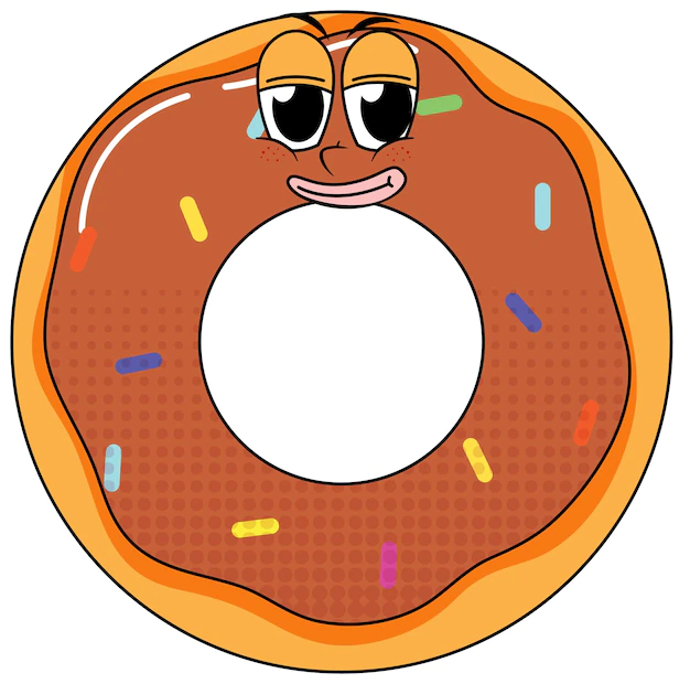 Free Vector | Donut cartoon character on white background