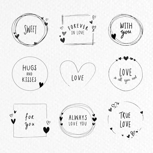 Free Vector | Doodle love frame collection
