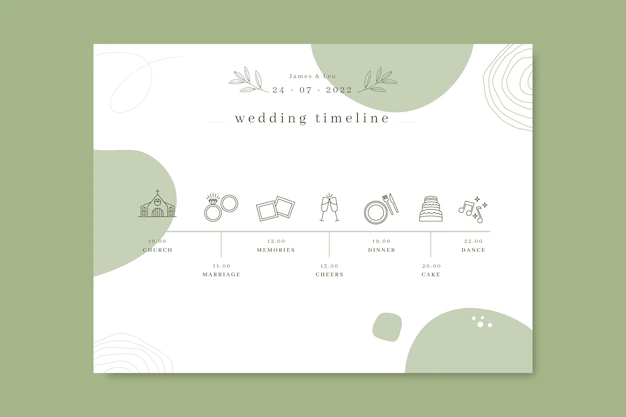 Free Vector | Doodle monocolor wedding timeline