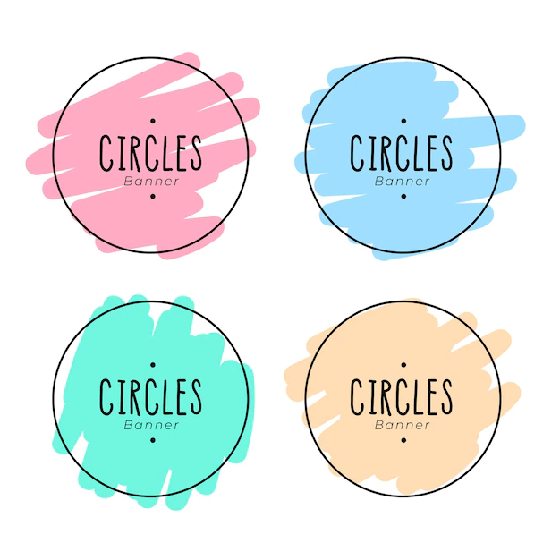 Free Vector | Doodle style circles frame set design