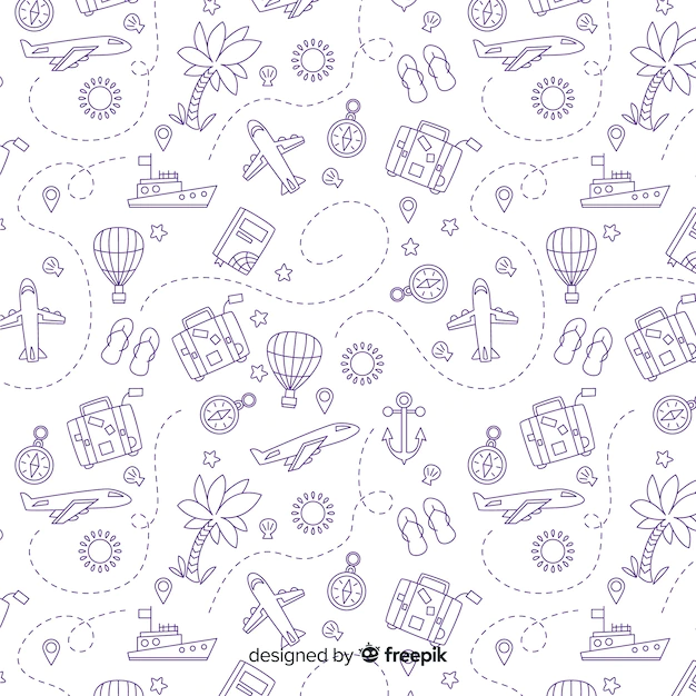 Free Vector | Doodle travel background