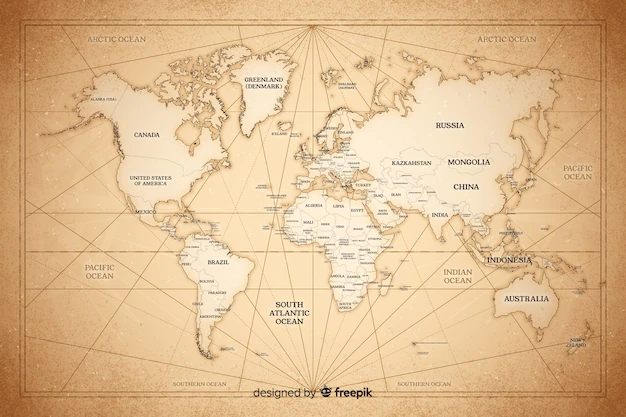 Free Vector | Drawing concept for vintage world map