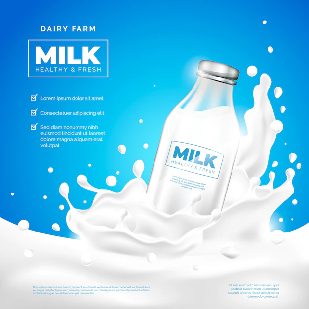 Free Vector | Drink ad milk company