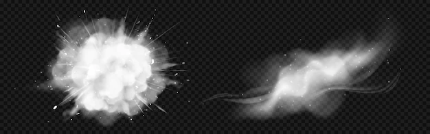 Free Vector | Dust spray, white smoke, powder explosion with particles.
