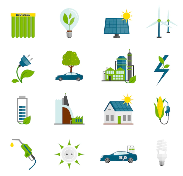 Free Vector | Eco energy flat icons