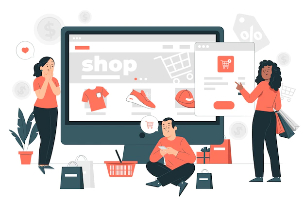 Free Vector | Ecommerce web page concept illustration