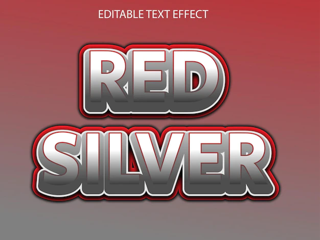Free Vector | Editable silver red text effect vector