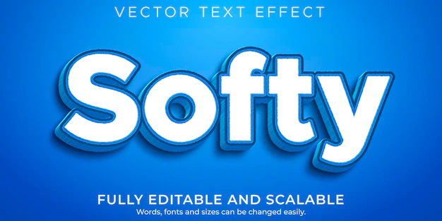Free Vector | Editable text effect, cartoon blue text style