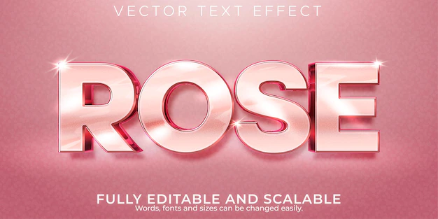 Free Vector | Editable text effect, rose pink text style