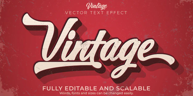 Free Vector | Editable text effect vintage retro text style