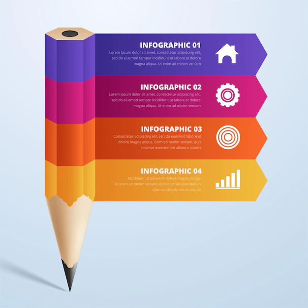 Free Vector | Education pencil infographics step option