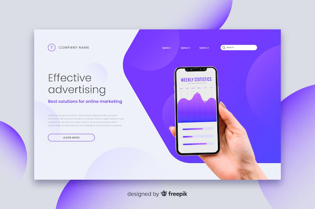 Free Vector | Effective advertising technology landing page