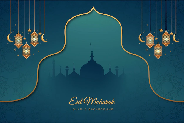 Free Vector | Eid mubarak beautiful card holiday background