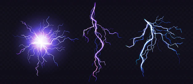 Free Vector | Electric ball and lightning strike, impact place