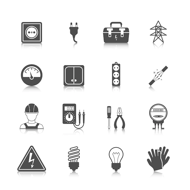 Free Vector | Electricity icons collection