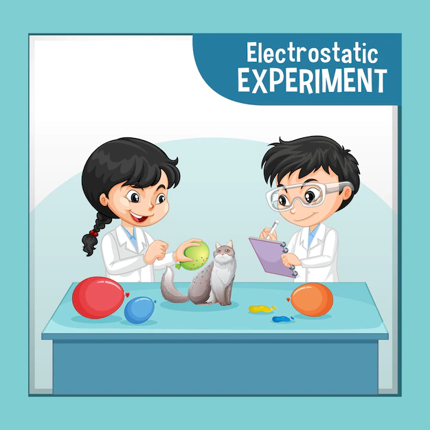Free Vector | Electrostatic science experiment for kids