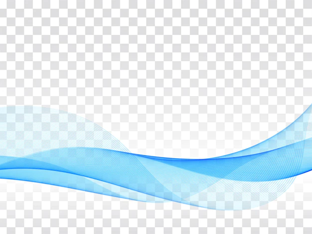 Free Vector | Elegant blue wave flowing transparent background vector