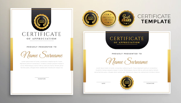 Free Vector | Elegant certificate of appreciation modern template set of two