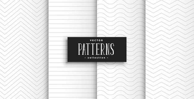 Free Vector | Elegant clean white minimal geometric patterns set