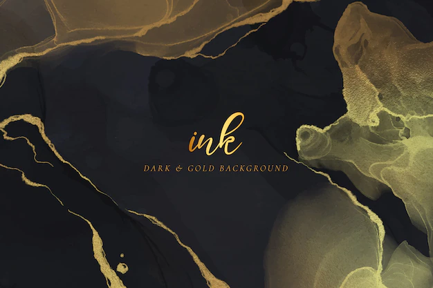 Free Vector | Elegant dark & gold ink background