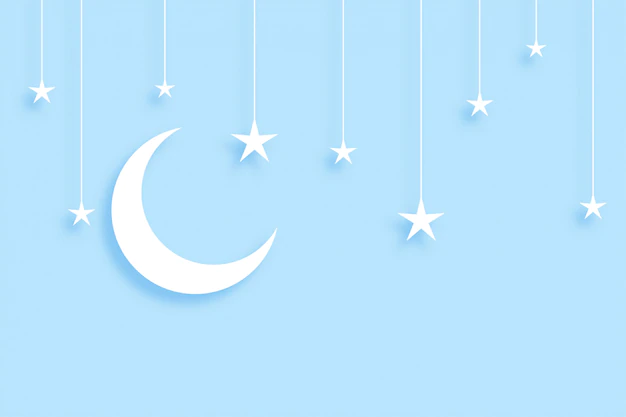 Free Vector | Elegant moon and stars background in papercut style