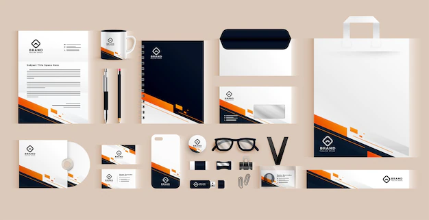 Free Vector | Elegant professional business stationery items set
