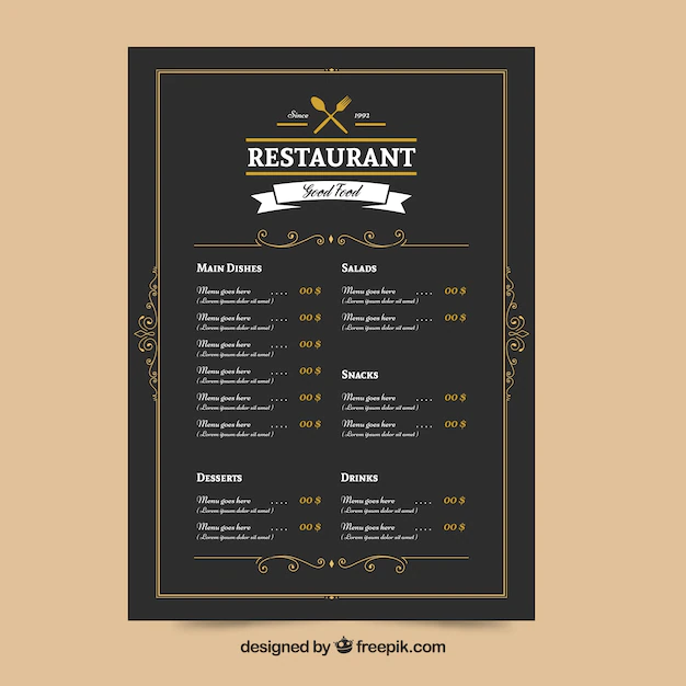 Free Vector | Elegant restaurant menu