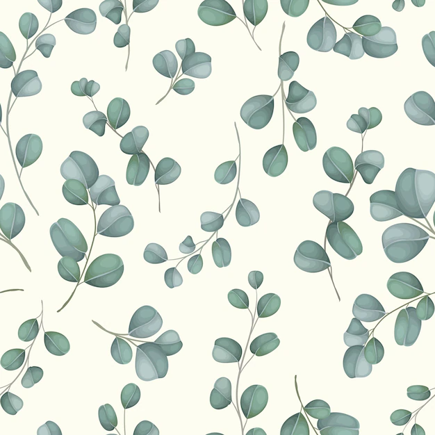 Free Vector | Elegant seamless pattern greenery flower and leaves
