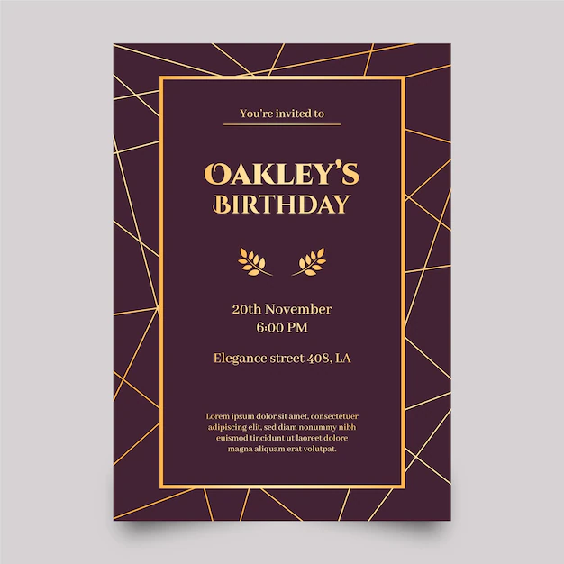 Free Vector | Elegant template birthday invitation