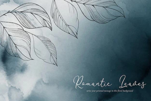 Free Vector | Elegant watercolor background with romantic leaves