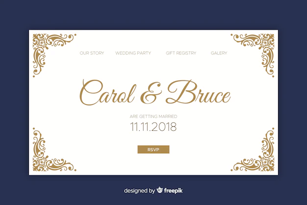 Free Vector | Elegant wedding landing page