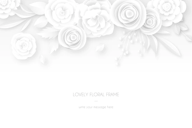 Free Vector | Elegant white card with white floral decoration